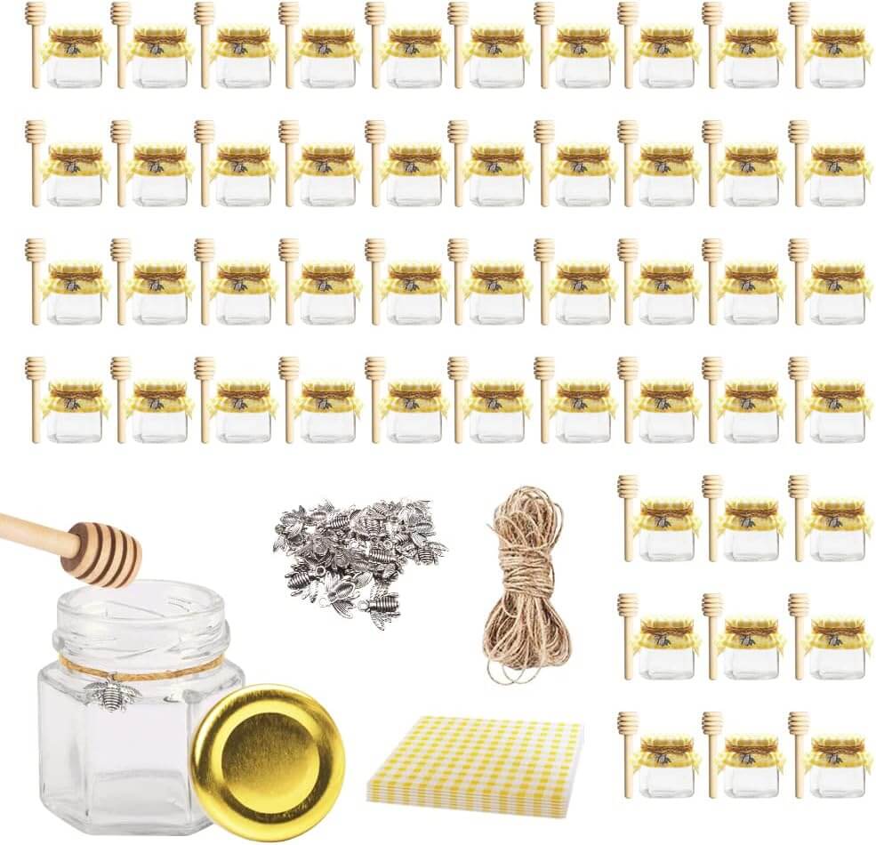 The Comfecto Mini Glass Honey Jar Set