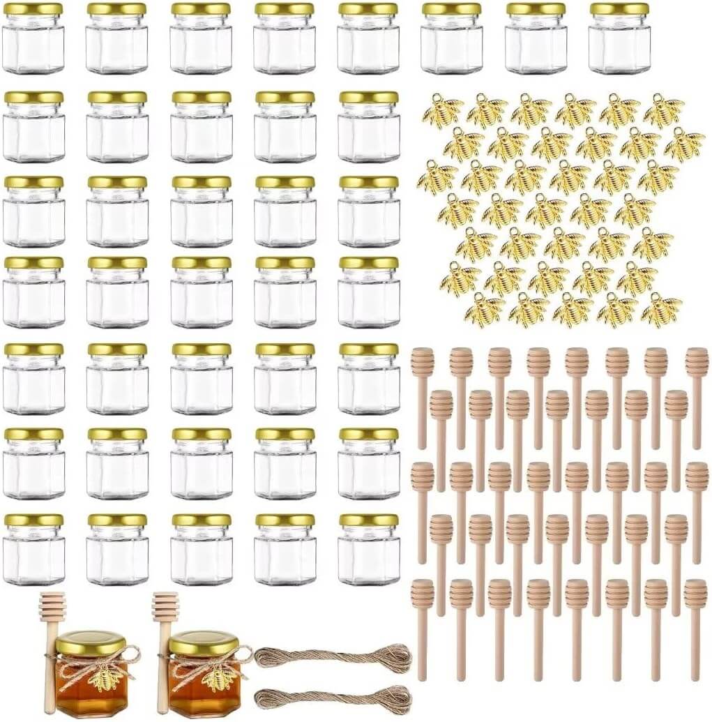 The GIVAMEIHF Mini Glass Honey jars-1.5 oz